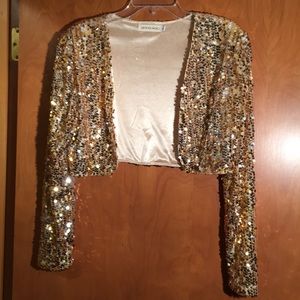 Gold Sequin Bolero Jacket